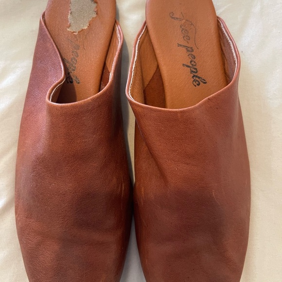 Free People Brown Leather Slip-mules - Picture 2 of 5